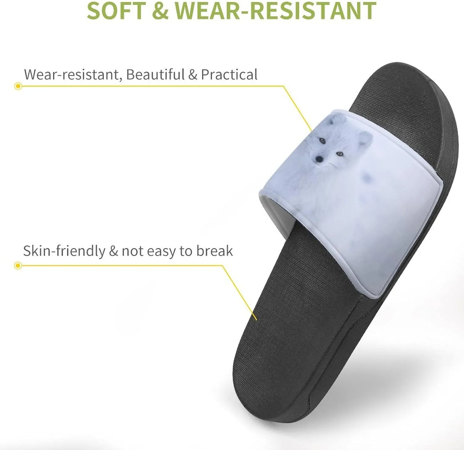 Arctic And Fox Snowy House Slippers for Women Men Shower Slides Bathroom Sandals