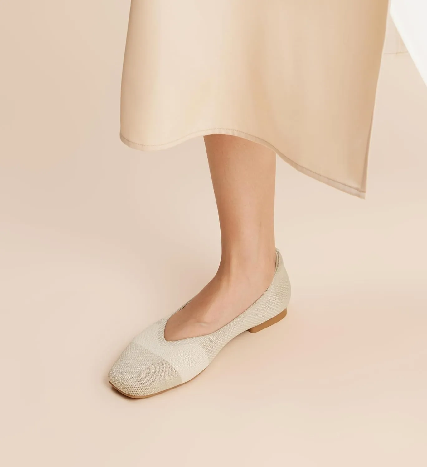 Arromic Black Flats Shoes for Women, Square Toe Ballet Flats Shoes, Washable Comfortable Knit Flats for Women, Soft Slip on Black Flats for Dressy Wedding Work Office Casual