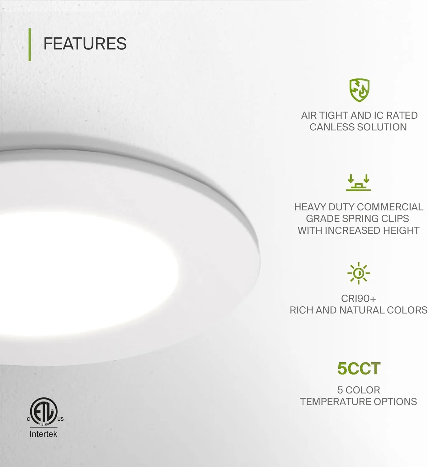 ASD 12 Pack Fire Rated Recessed Lights 4 Inch, 5 Colors 2700K/3000K/3500K/4000K/5000K, 840 Lumens, 2 Hour Fire Rating, Ultra Thin Dimmable Canless Downlight, No Tenmat Needed, Wet and IC Rated, ETL