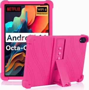 ATOOZ for Urao C107 Tablet Case 10.1 inch,Soft Silicone Kids Case for Urao 10.1 inch Tablet 2025 with Stand (Rose red)