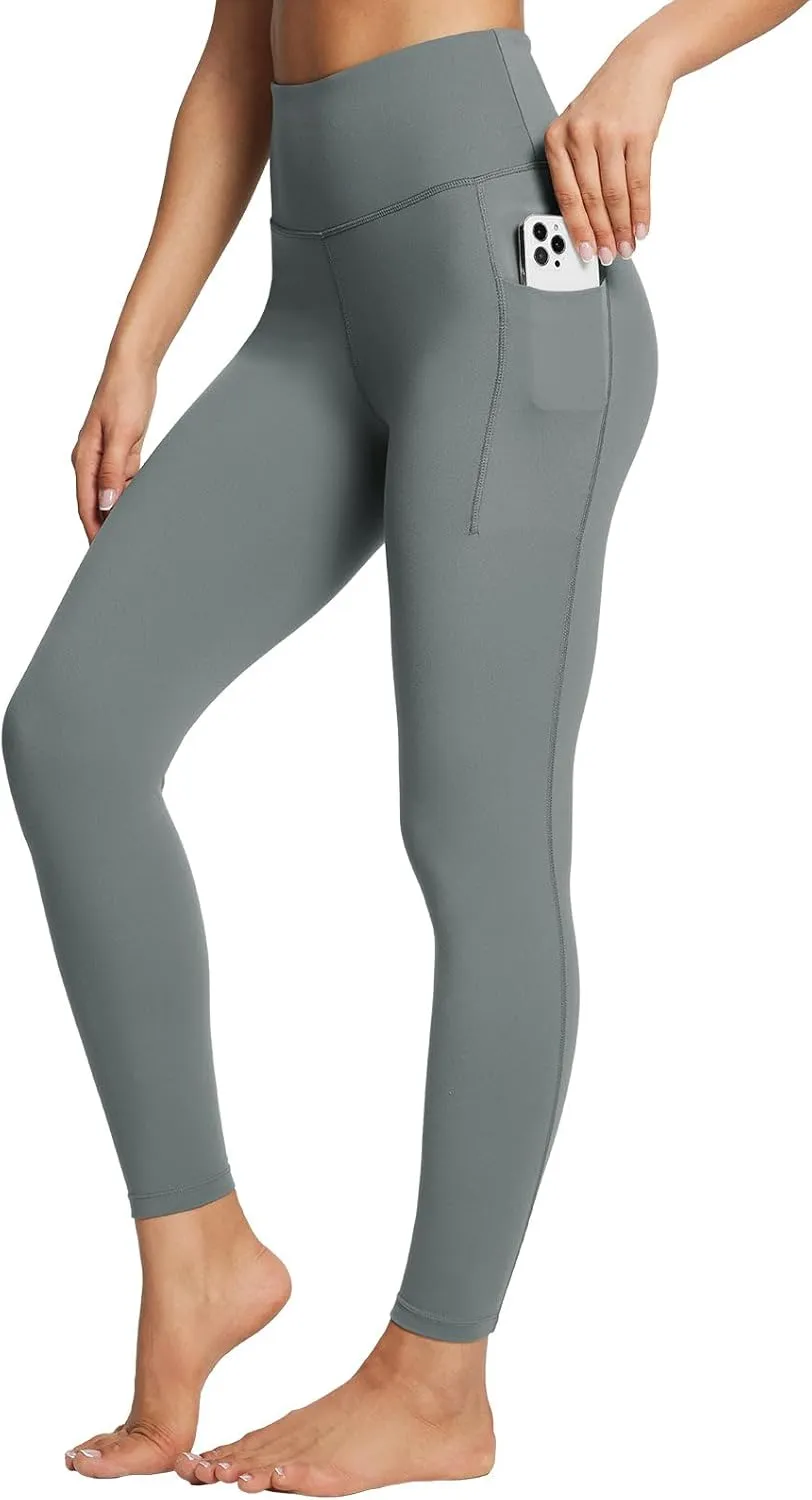 baleaf Women's Leggings with Pockets Tummy Control Workout High Waisted Athletic Running 7/8 Ultra Soft Gym Yoga Ankle Pants