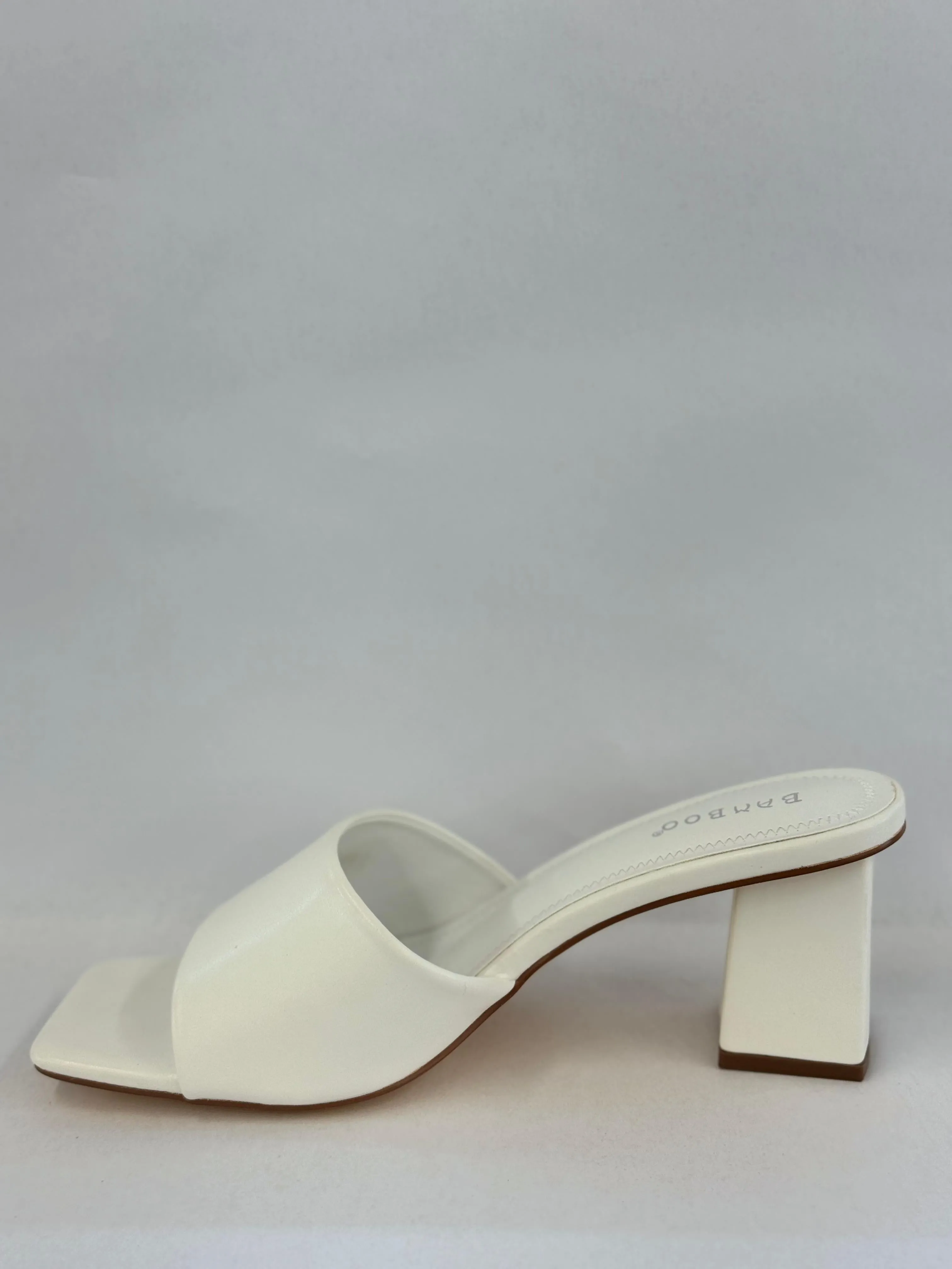 BAMBOO Lasting-54  Women's Open Toe Chunky Heel Mule Sandals