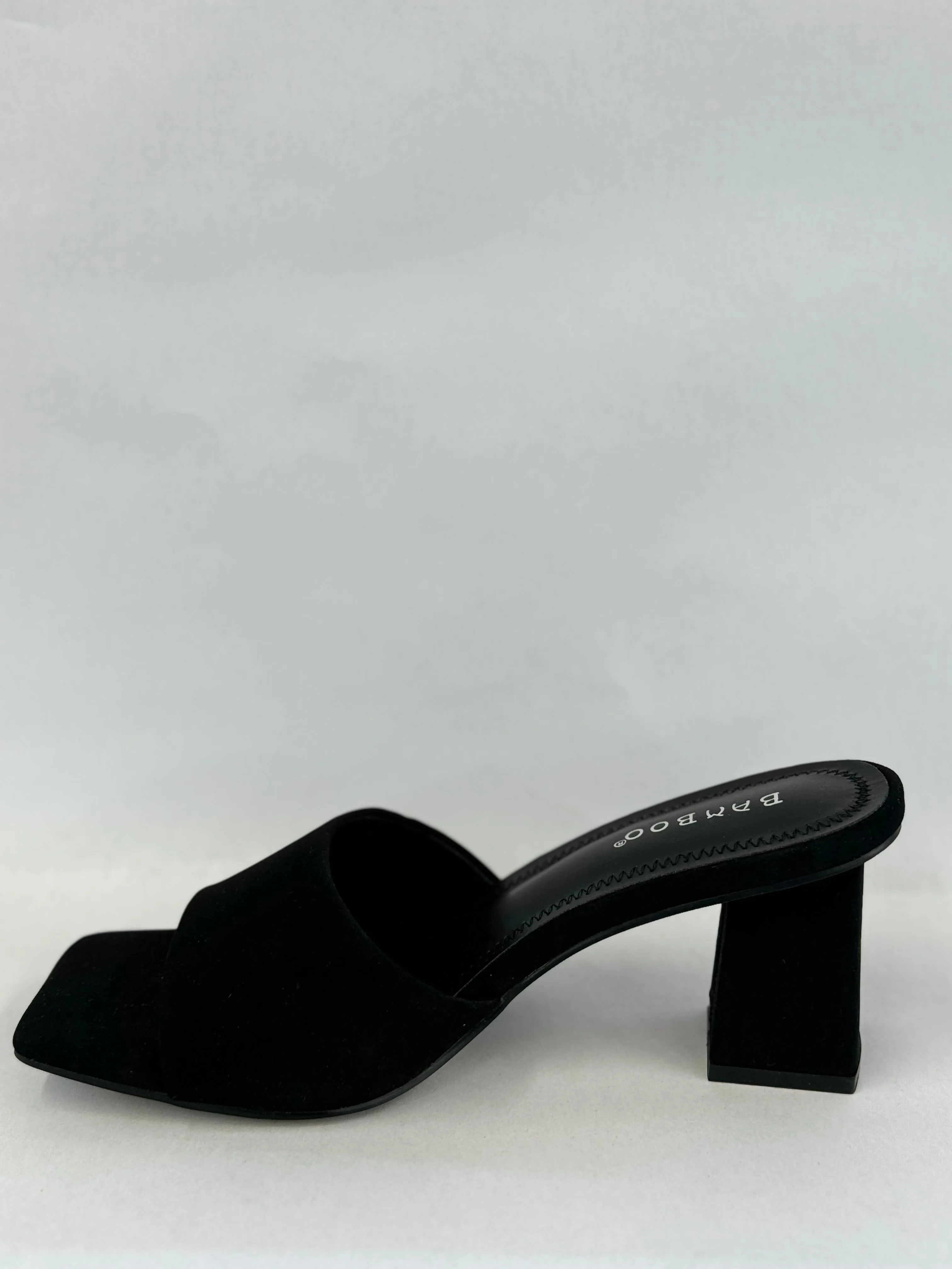 BAMBOO Lasting-54  Women's Open Toe Chunky Heel Mule Sandals