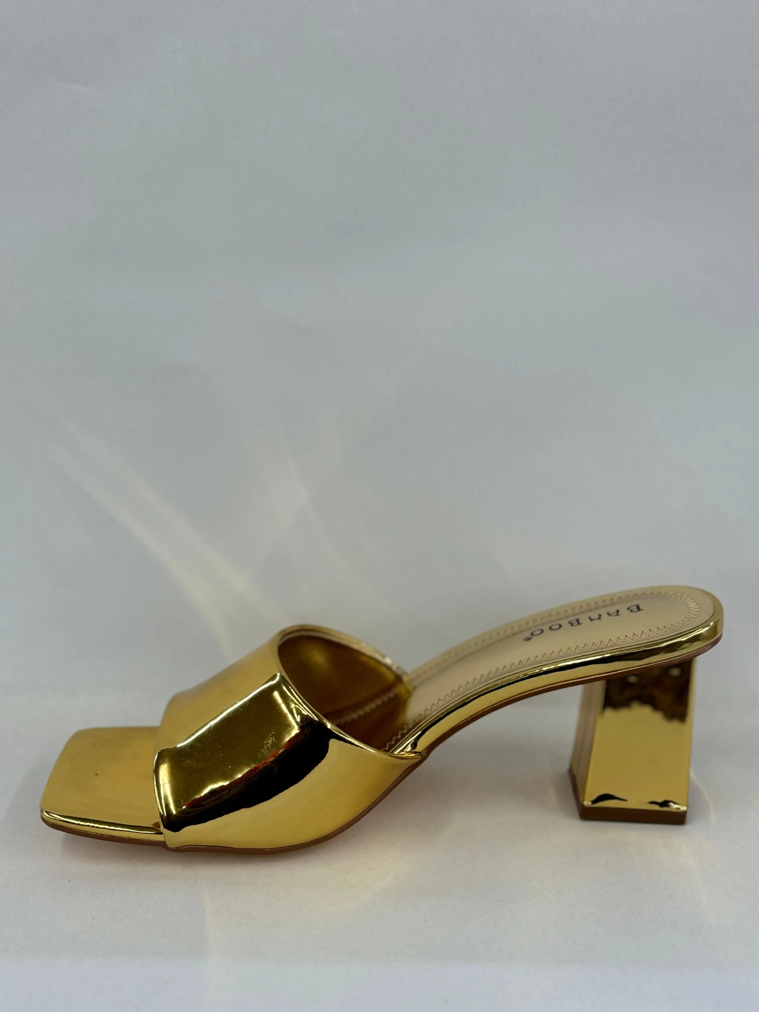 BAMBOO Lasting-54  Women's Open Toe Chunky Heel Mule Sandals