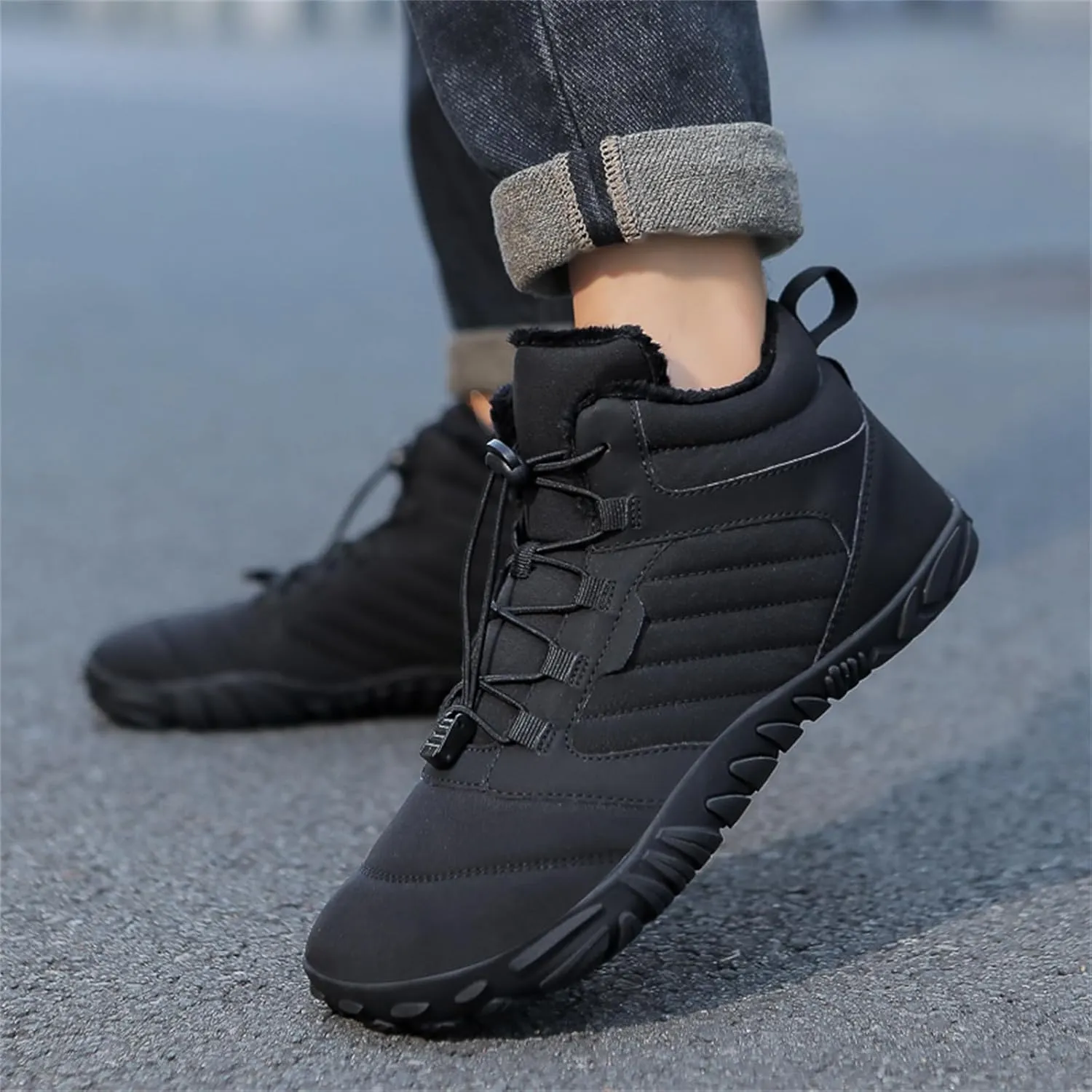 Barefoot Hiking Boots Women Waterproof Winter Barefoot Boots Insulated Warm Walking Hiking Boots for Women Trail Running Healthy Non-Slip Drop Zero Sole Wide Toe Box Comfortable Sneakers