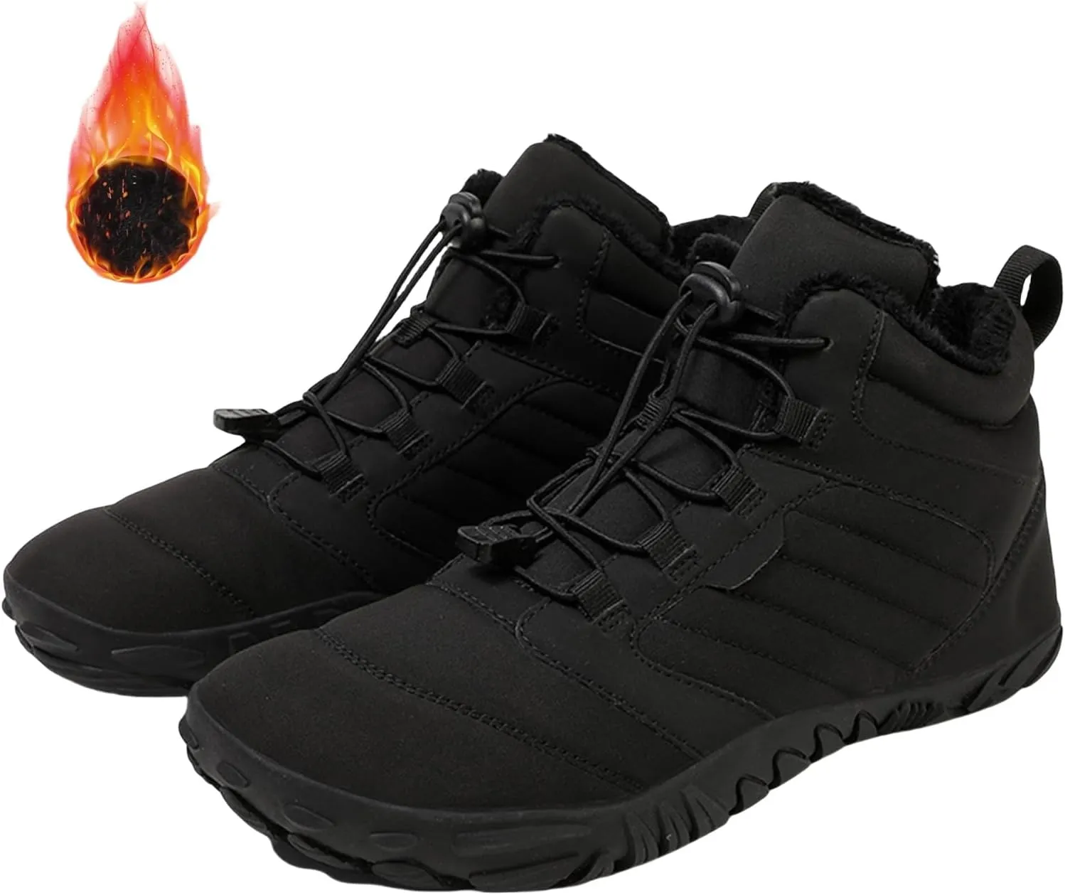 Barefoot Hiking Boots Women Waterproof Winter Barefoot Boots Insulated Warm Walking Hiking Boots for Women Trail Running Healthy Non-Slip Drop Zero Sole Wide Toe Box Comfortable Sneakers