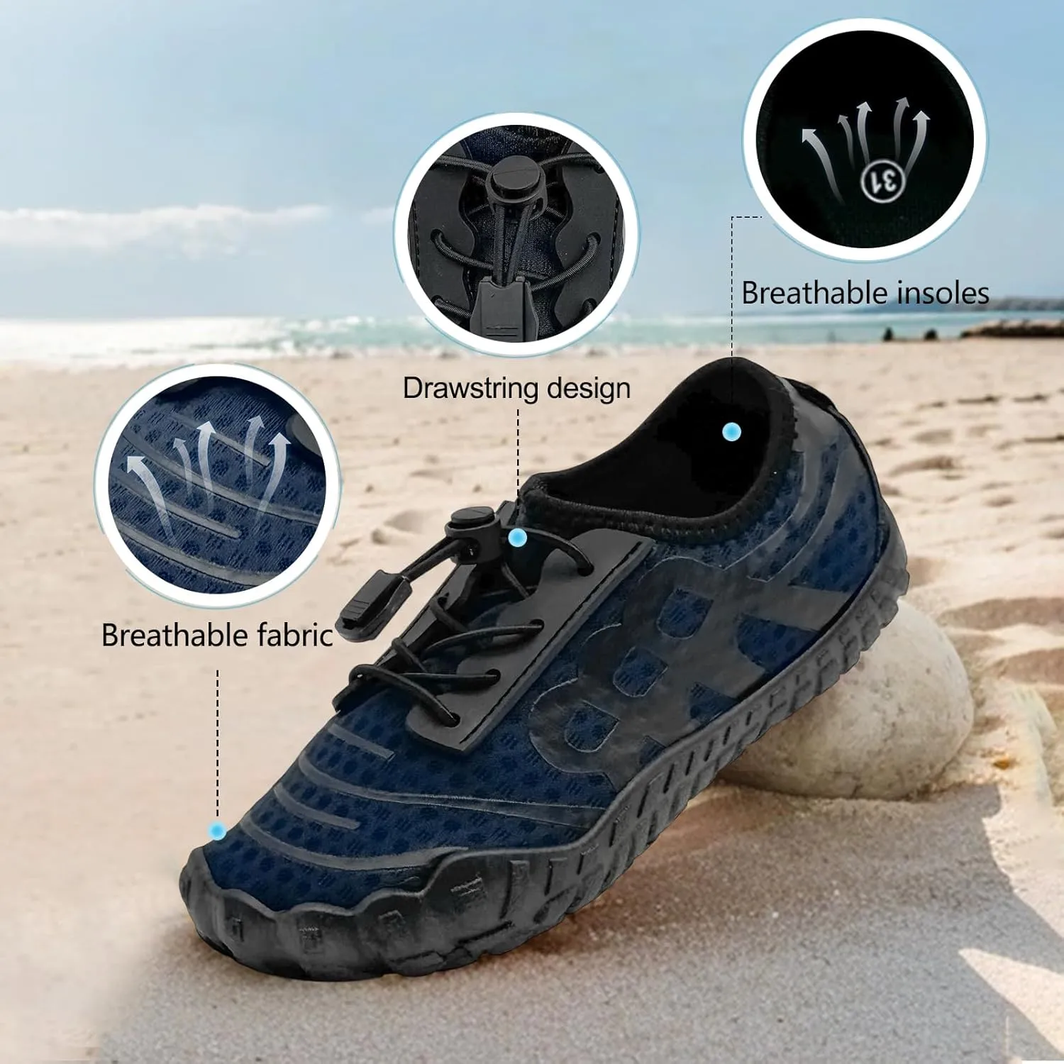 Barefoot Shoes for Women & Men - Minimalist Hiking/Trail Running Footwear with Wide Toe Box | Zero Drop Lightweight Breathable Quick-Dry Outdoor Sneakers (Size 3.5-11)