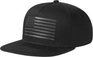 Baseball Cap, Snapback Trucker Hat for Men & Women with American Flag and Adjustable, Breathable Mesh, Flat Bill Hats