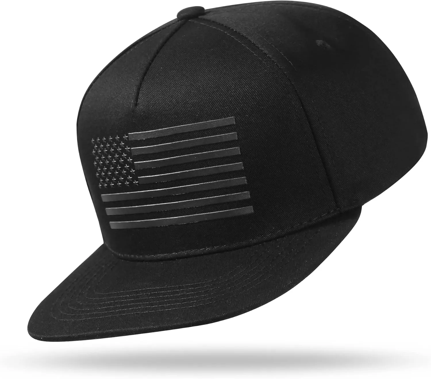Baseball Cap, Snapback Trucker Hat for Men & Women with American Flag and Adjustable, Breathable Mesh, Flat Bill Hats