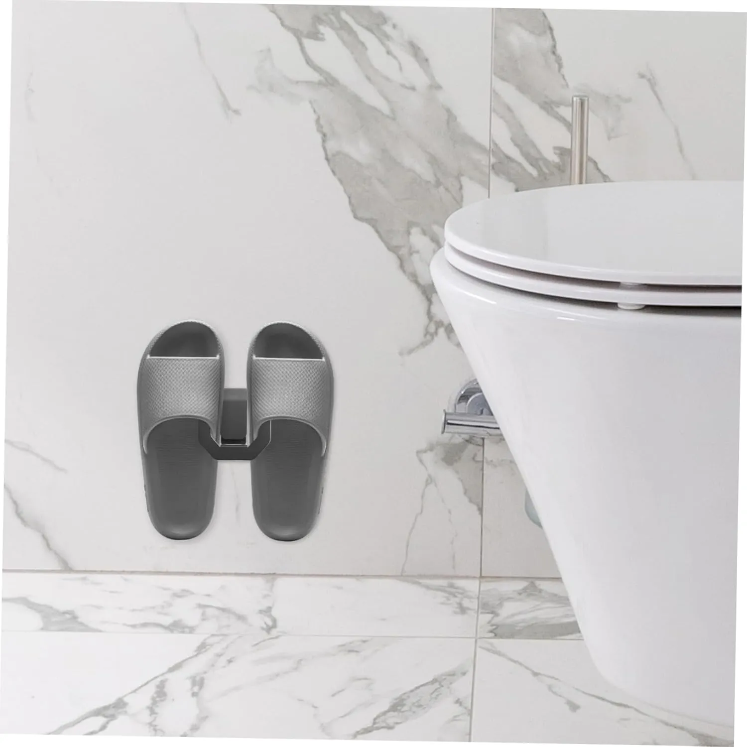 Bathroom Holder Set 5pcs Slipper Storage -Mounted No Drilling Carbon Steel Elegant Design