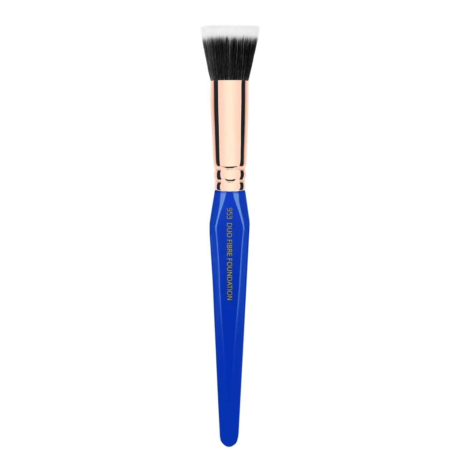 Bdellium Tools Professional Makeup Brush - Golden Triangle 953 Duo Fibre Foundation - With All Vegan and Soft Synthetic Fibers, For Precise Application of Foundation (Blue, 1pc)
