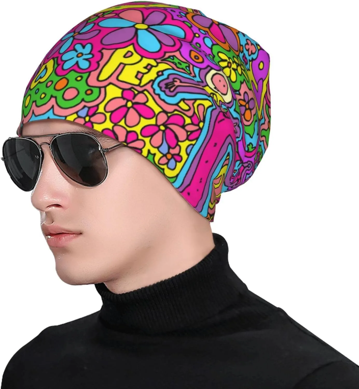 Beanie Hat Knitted Cap for Men Women,Thin Warm Knit Slouchy Cancer Hat Ski Cap Winter Warm Hip Hop Soft Skull Cap