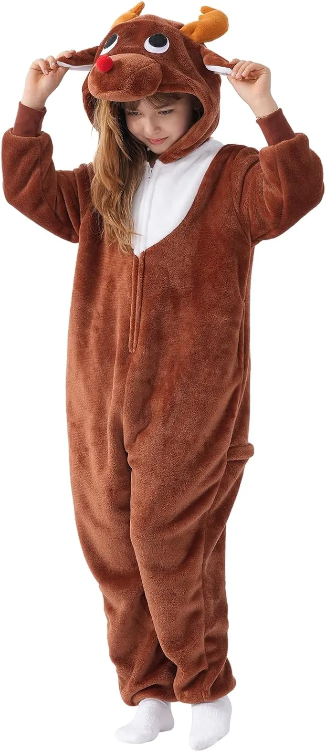 Beauty Shine Onesie Cartoon Animal Costume One Piece Pajamas Cosplay Halloween Christmas Sleepwear Jumpsuit Homewear
