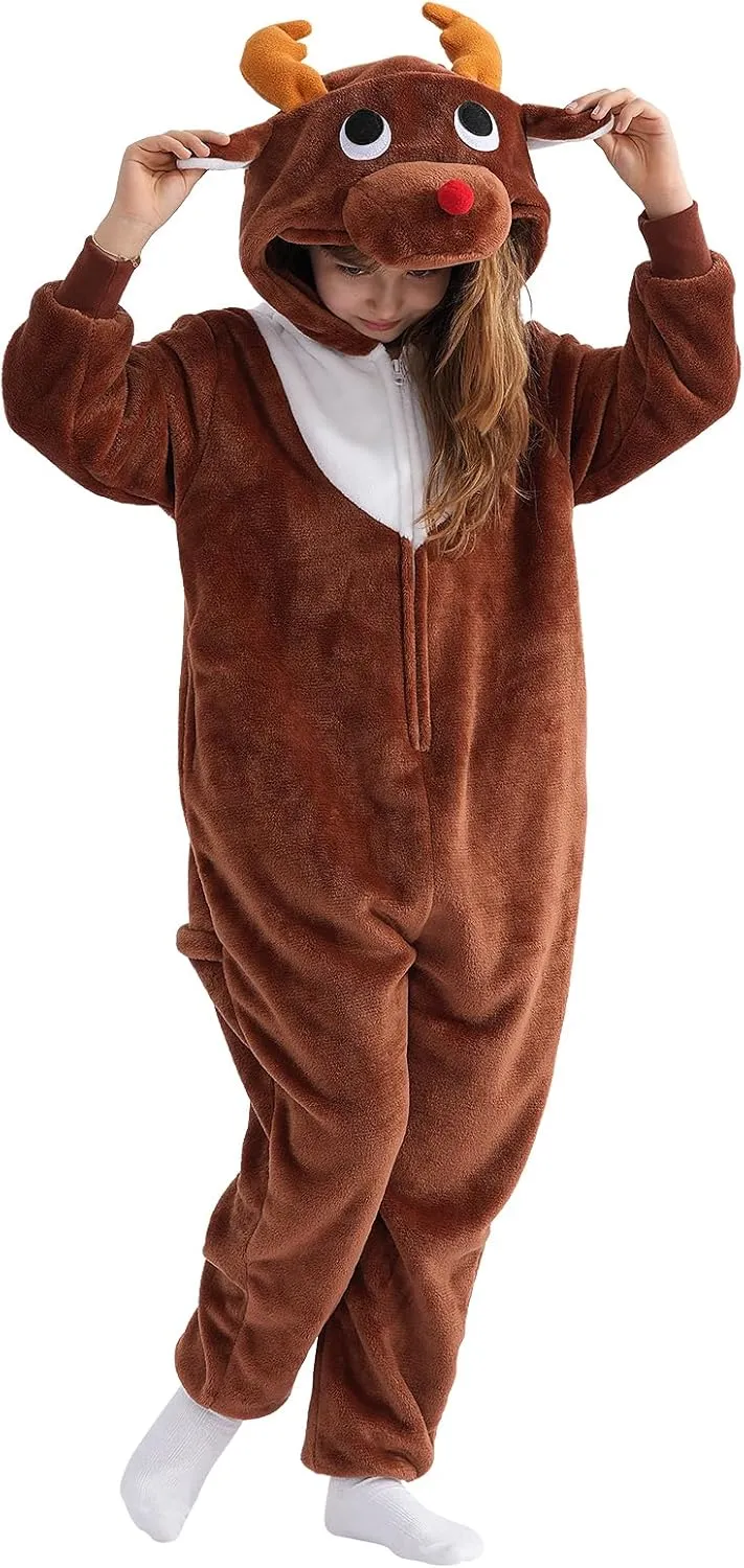 Beauty Shine Onesie Cartoon Animal Costume One Piece Pajamas Cosplay Halloween Christmas Sleepwear Jumpsuit Homewear