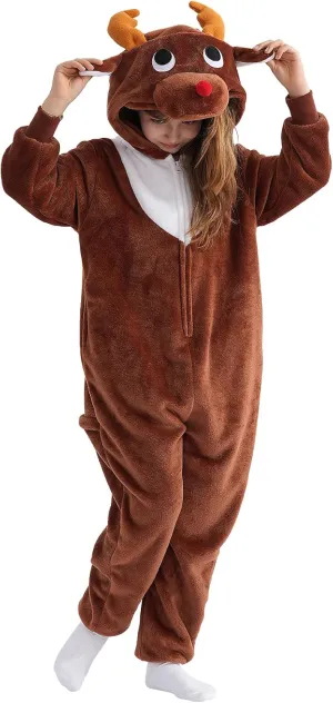Beauty Shine Onesie Cartoon Animal Costume One Piece Pajamas Cosplay Halloween Christmas Sleepwear Jumpsuit Homewear