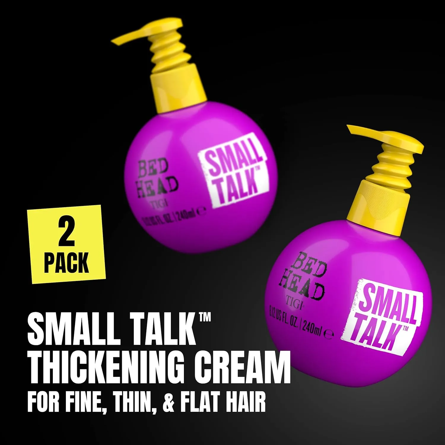 BED HEAD by TIGI Small Talk MINI 3-in-1 Thicking Cream 4.2 Oz (Pack of 2), Purple