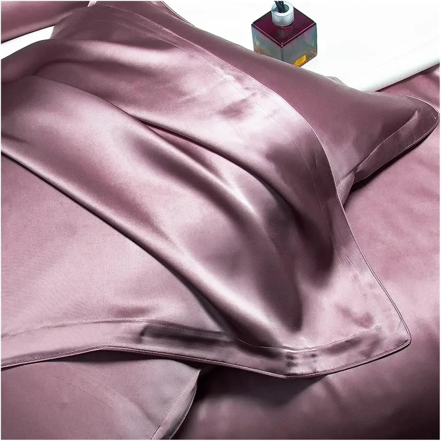 Bed Sheets Set, Mulberry Silk Duvet Cover, Silk Bedding, Comfortable and Soft Duvet Cover Set, 1 Bed Duvet Cover 1 Bed Sheet 2 Pillowcases(B,Twin)