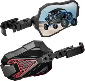 BESTAOO UTV Mirror Adjustable Rotatable Mirrors Side View for 1.5"-2.0" Roll Cage Compatible with Polaris Ranger/RZR/Can Am X3/Honda Pioneer/Talon/Teryx/Kawasaki Mule/CFMOTO