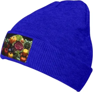 Black Knit Hat Cap Fresh Cabbage Pattern Soft Good Elasticity Suitable for Outdoor Sports