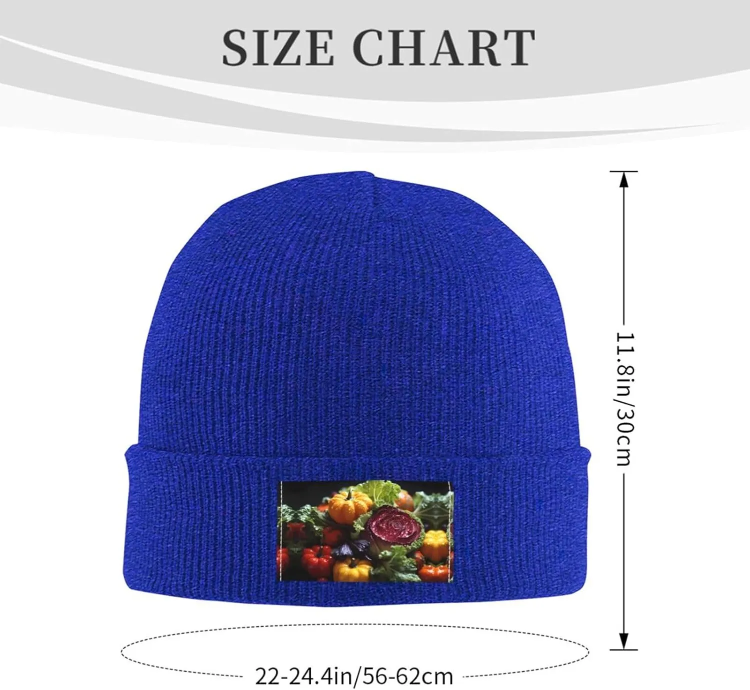 Black Knit Hat Cap Fresh Cabbage Pattern Soft Good Elasticity Suitable for Outdoor Sports