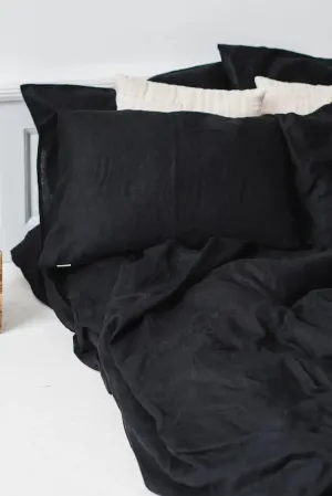 Black Linen Fitted Sheet