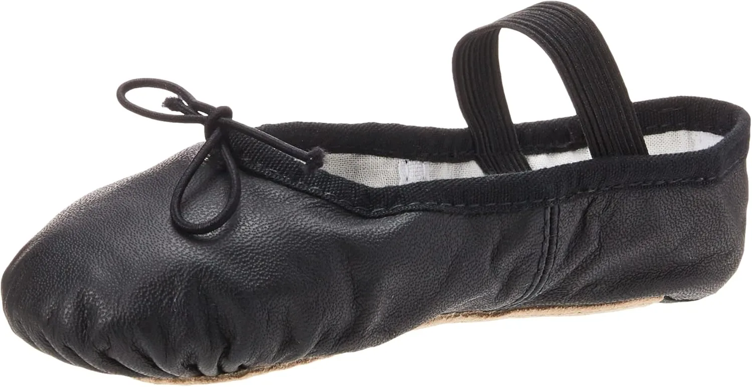 Bloch Dance Girl's Dansoft Full Sole Leather Ballet Slipper/Shoe, Black, 11 Narrow Little Kid