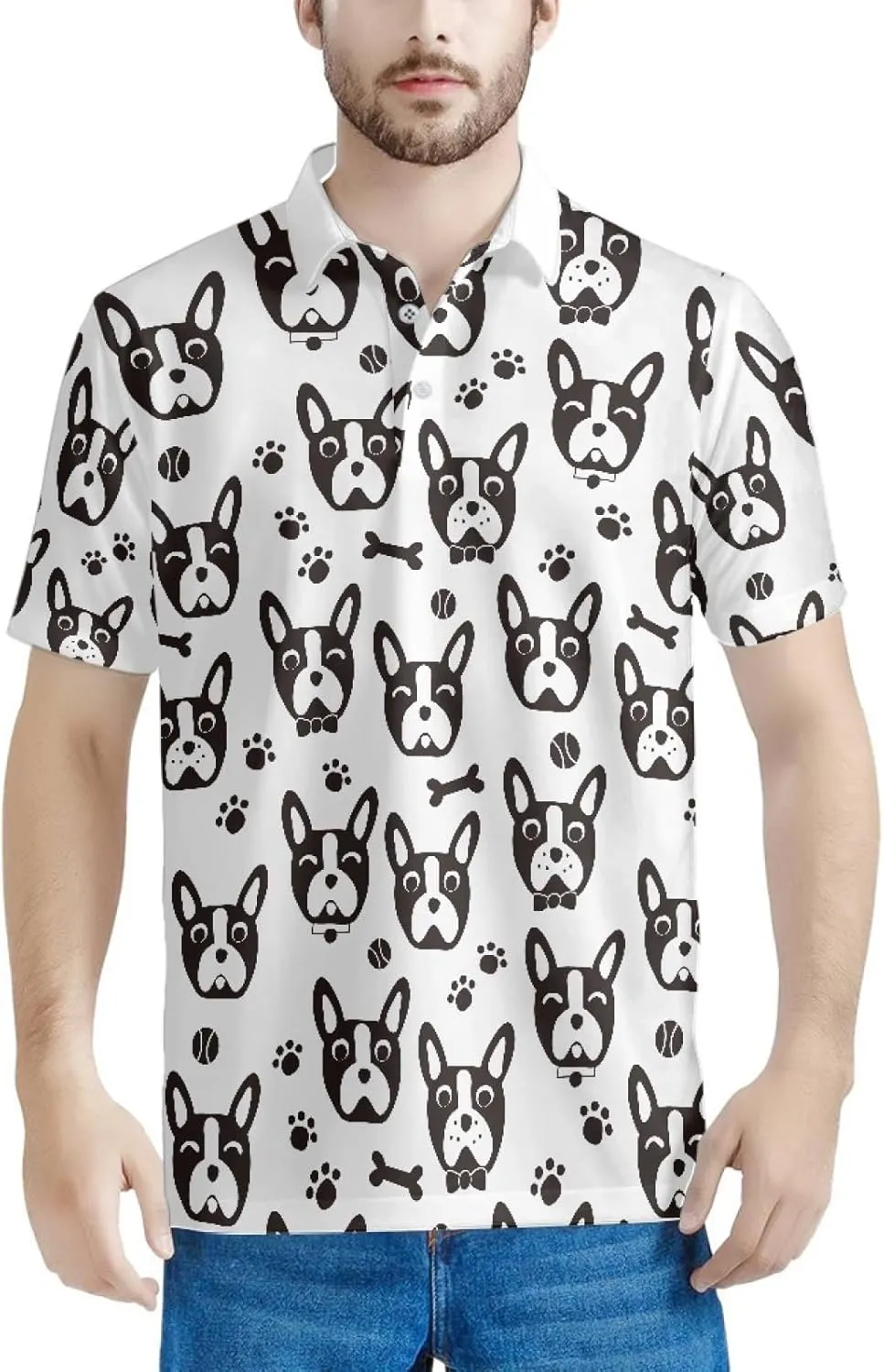 Bloody Zombie Alien Eyeballs Men's Classic Polo Shirt, 3-Button Closure Pique Polo Shirt, Summer Fashion Golf Shirt