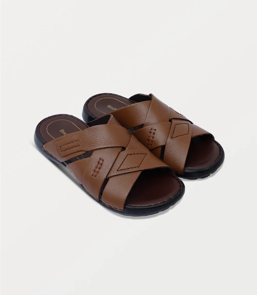 BM6835-BROWN-Men Slipper
