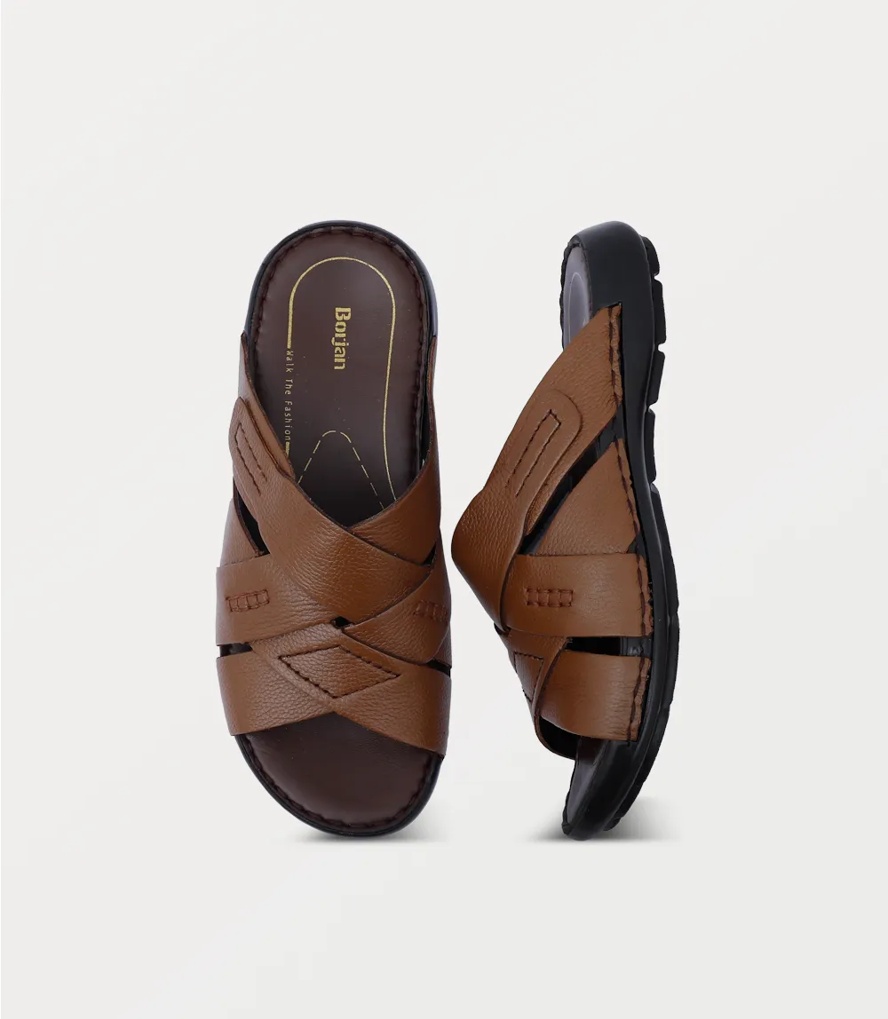 BM6835-BROWN-Men Slipper