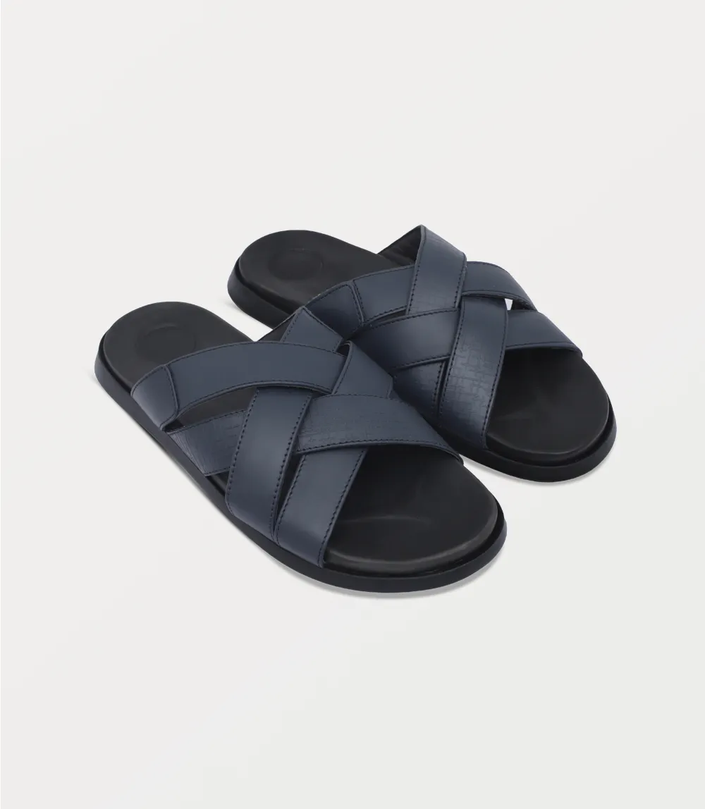 BM6957-NAVY-Men Slipper