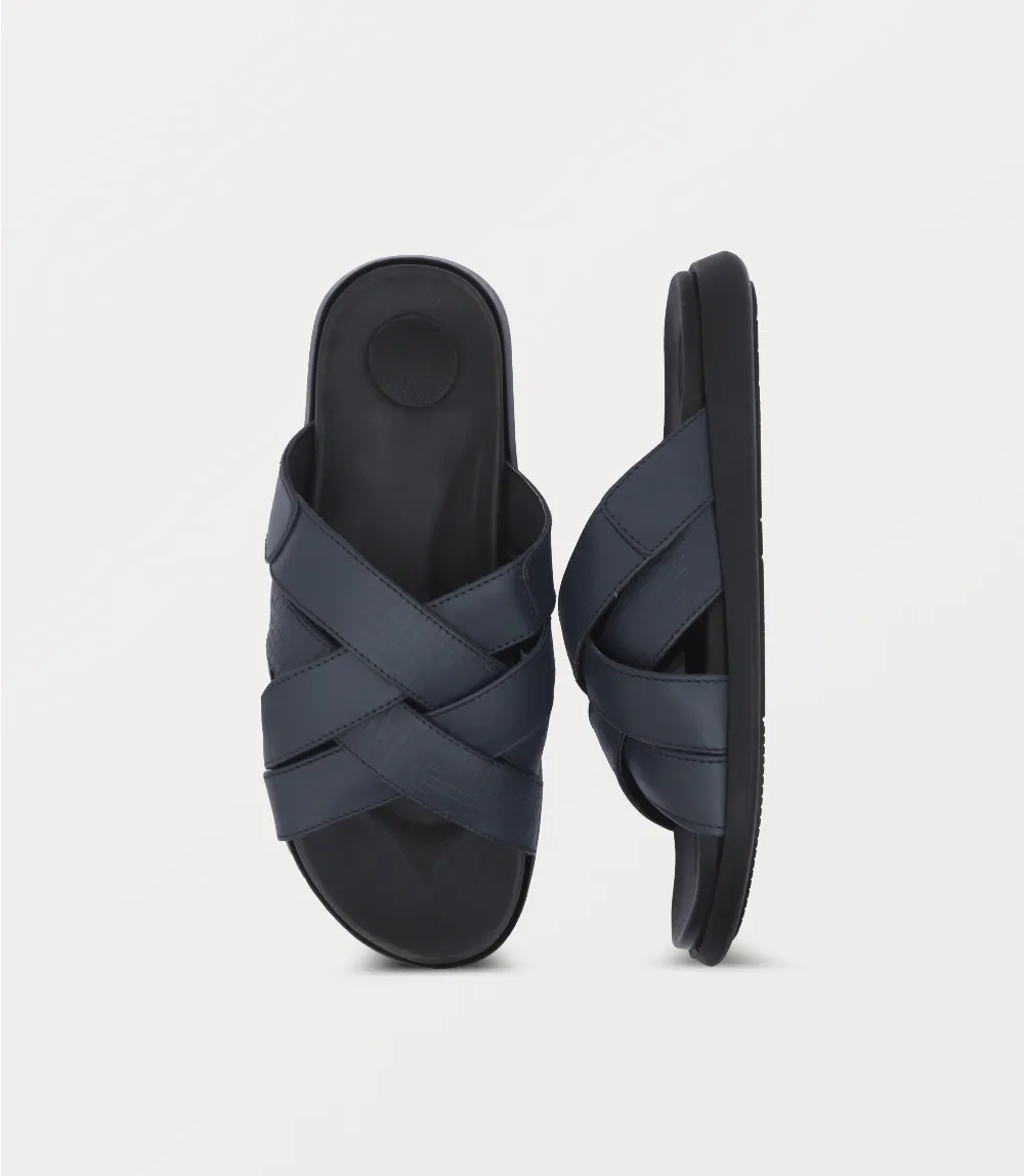 BM6957-NAVY-Men Slipper