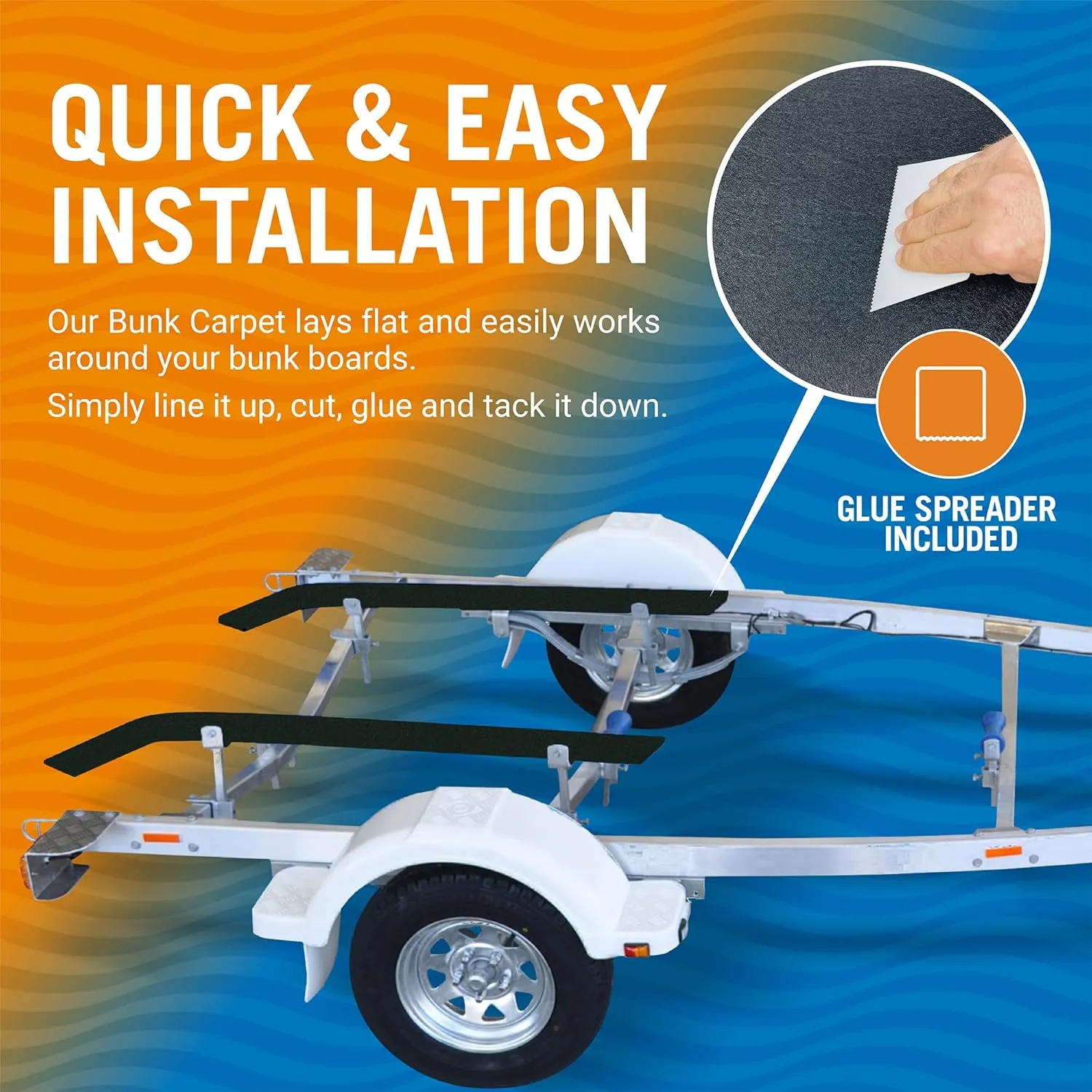 Boat Trailer Bunk Carpet, Black Marine Carpet, Replacement for Trailer Bunk Boards, Boat Lift Bunks, and Runners,Durable Bunker Material Covers