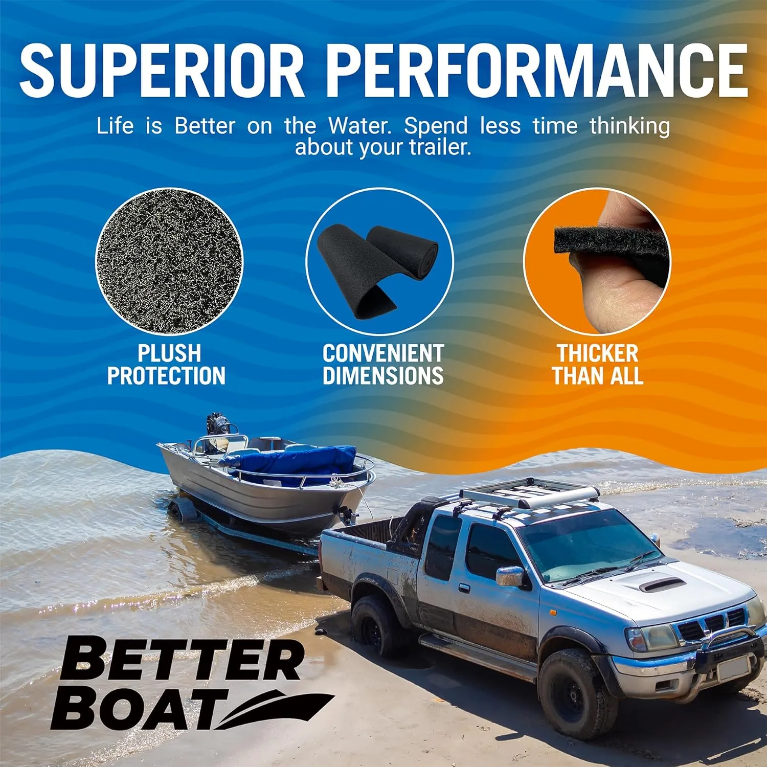 Boat Trailer Bunk Carpet, Black Marine Carpet, Replacement for Trailer Bunk Boards, Boat Lift Bunks, and Runners,Durable Bunker Material Covers