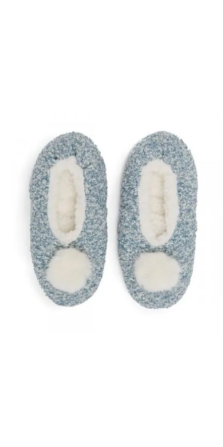 Boucle With Loops Slipper - Tranquil Blue