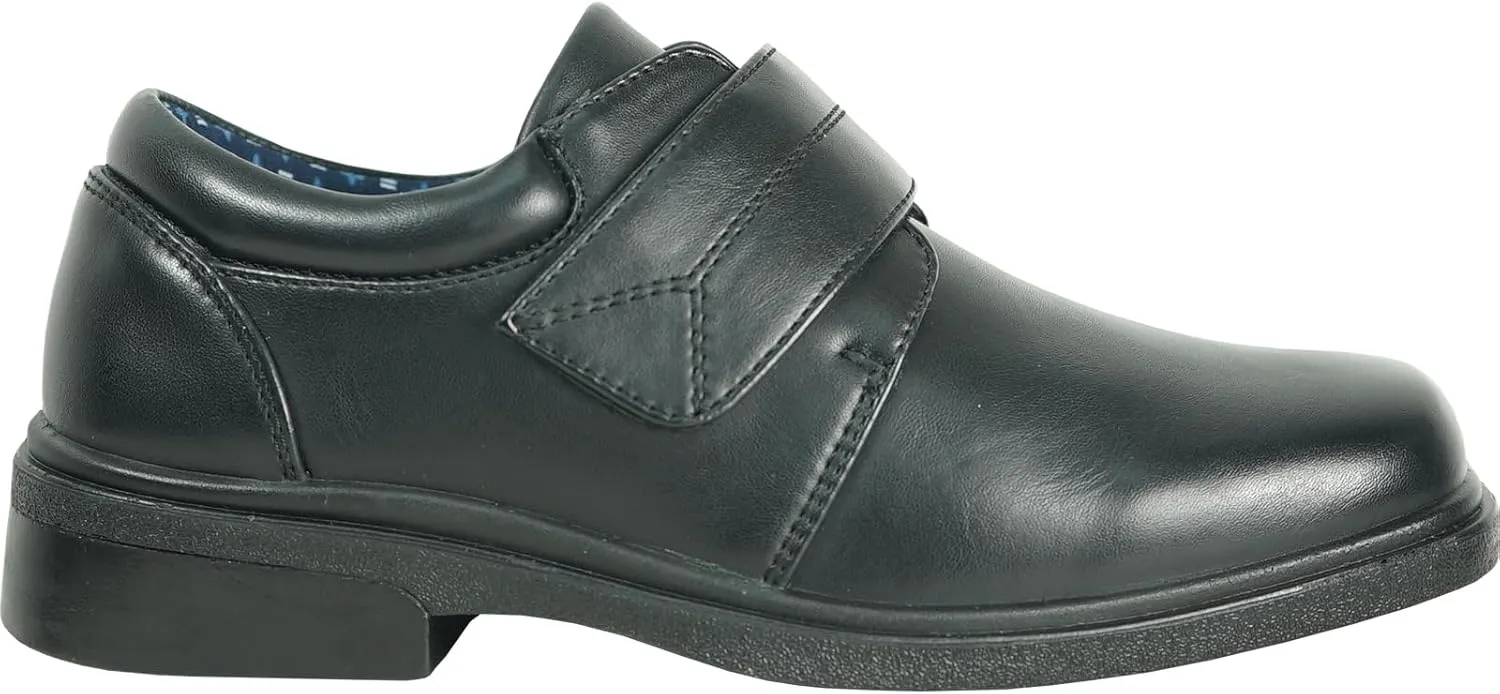 bravo! Boy Classic Slip-on Loafer and Lace-up Oxford William Kid Dress Shoe School Uniform with Removable Insole and Square Toe Black Brown Black Patent