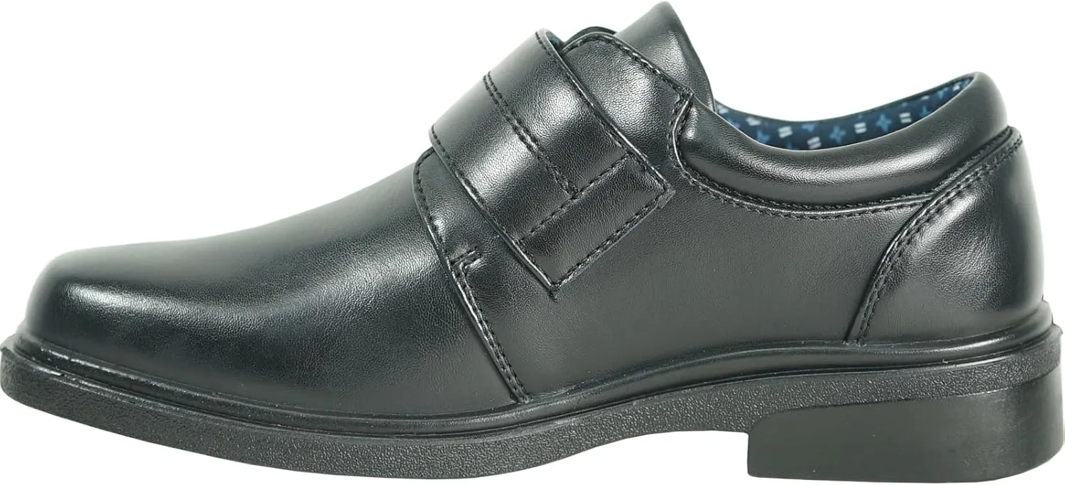 bravo! Boy Classic Slip-on Loafer and Lace-up Oxford William Kid Dress Shoe School Uniform with Removable Insole and Square Toe Black Brown Black Patent