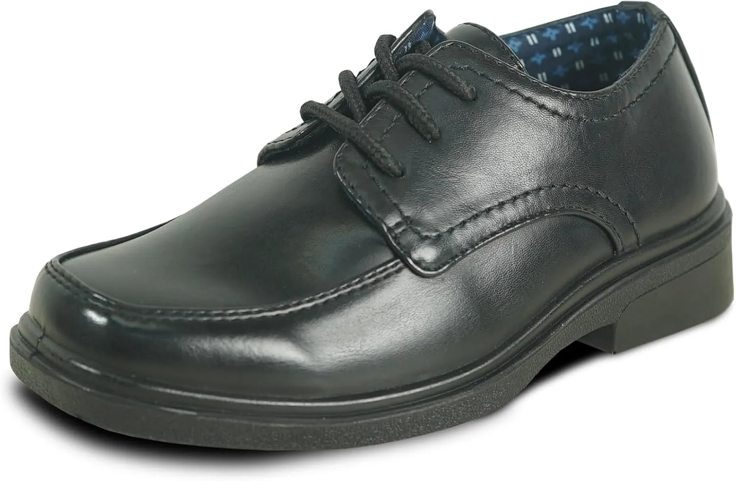 bravo! Boy Classic Slip-on Loafer and Lace-up Oxford William Kid Dress Shoe School Uniform with Removable Insole and Square Toe Black Brown Black Patent