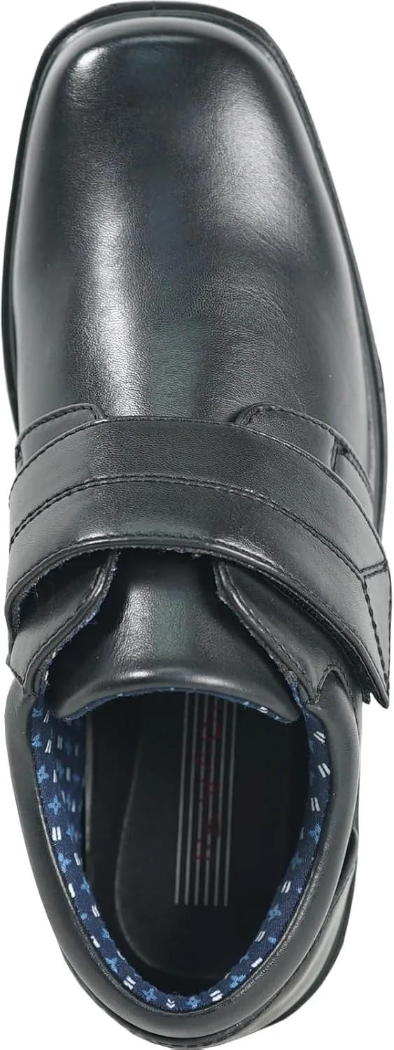 bravo! Boy Classic Slip-on Loafer and Lace-up Oxford William Kid Dress Shoe School Uniform with Removable Insole and Square Toe Black Brown Black Patent