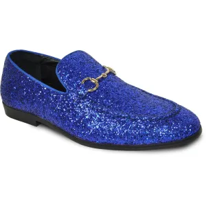 Bravo Royal Blue Glitter Sequin Tuxedo Loafers | Mens Formalwear
