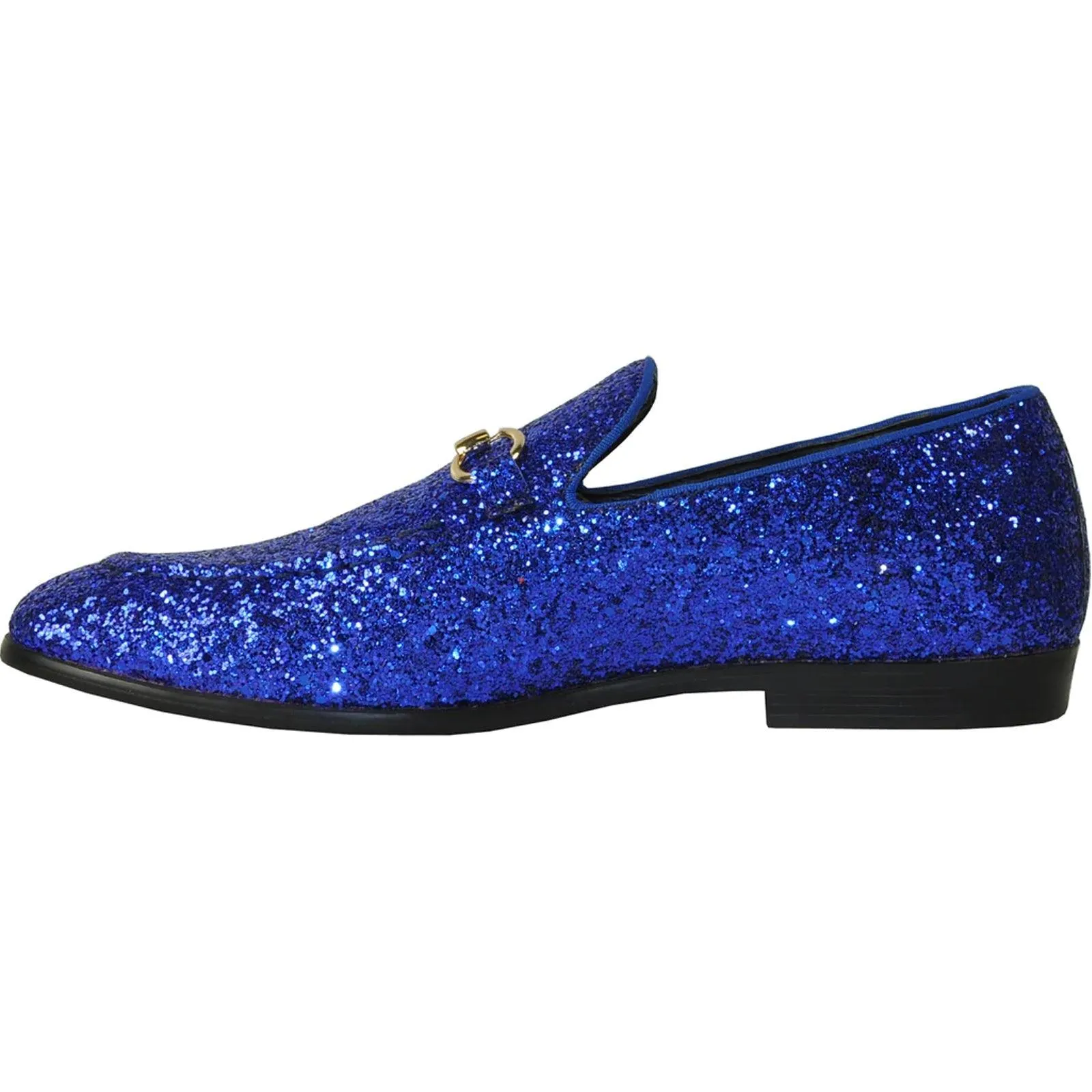 Bravo Royal Blue Glitter Sequin Tuxedo Loafers | Mens Formalwear