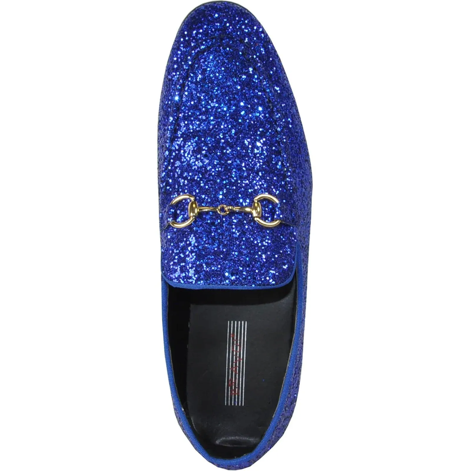 Bravo Royal Blue Glitter Sequin Tuxedo Loafers | Mens Formalwear