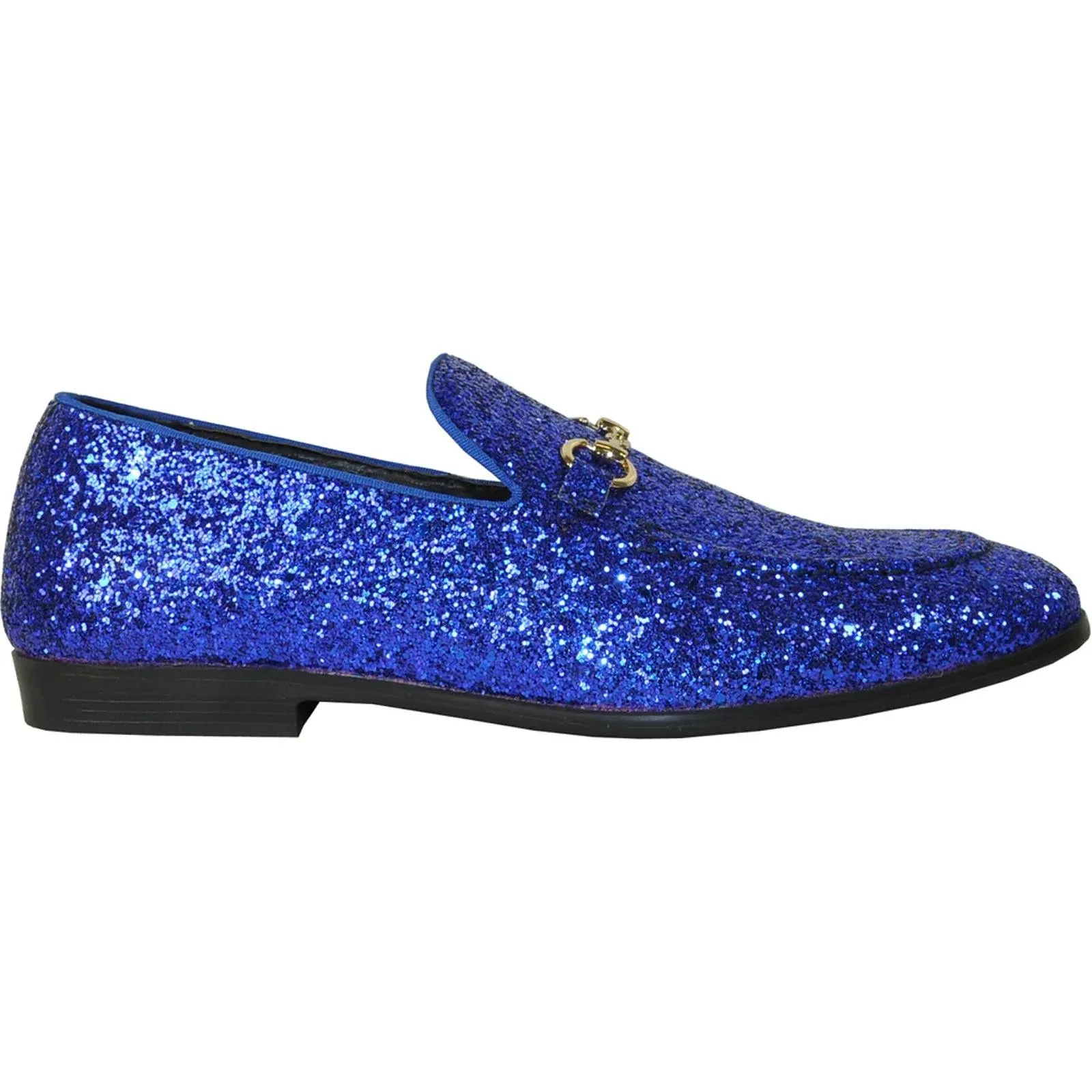 Bravo Royal Blue Glitter Sequin Tuxedo Loafers | Mens Formalwear