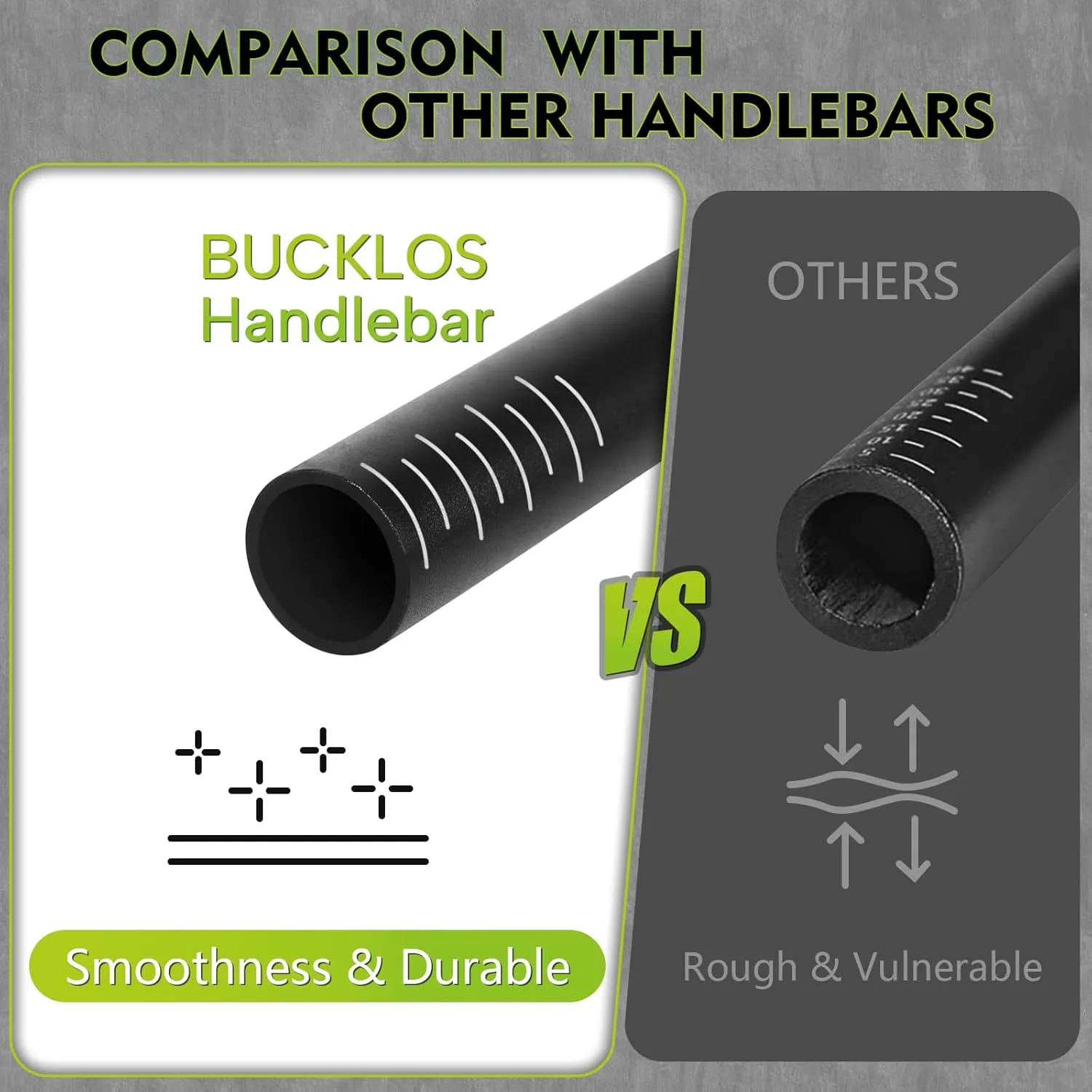 BUCKLOS 25.4/31.8mm Mountain Bike Handlebars Flat/Riser Bar, Aluminum Alloy MTB Handlebar 660/720/780mm, Premium Matter Mount Bikes Bicycle Handle Bar