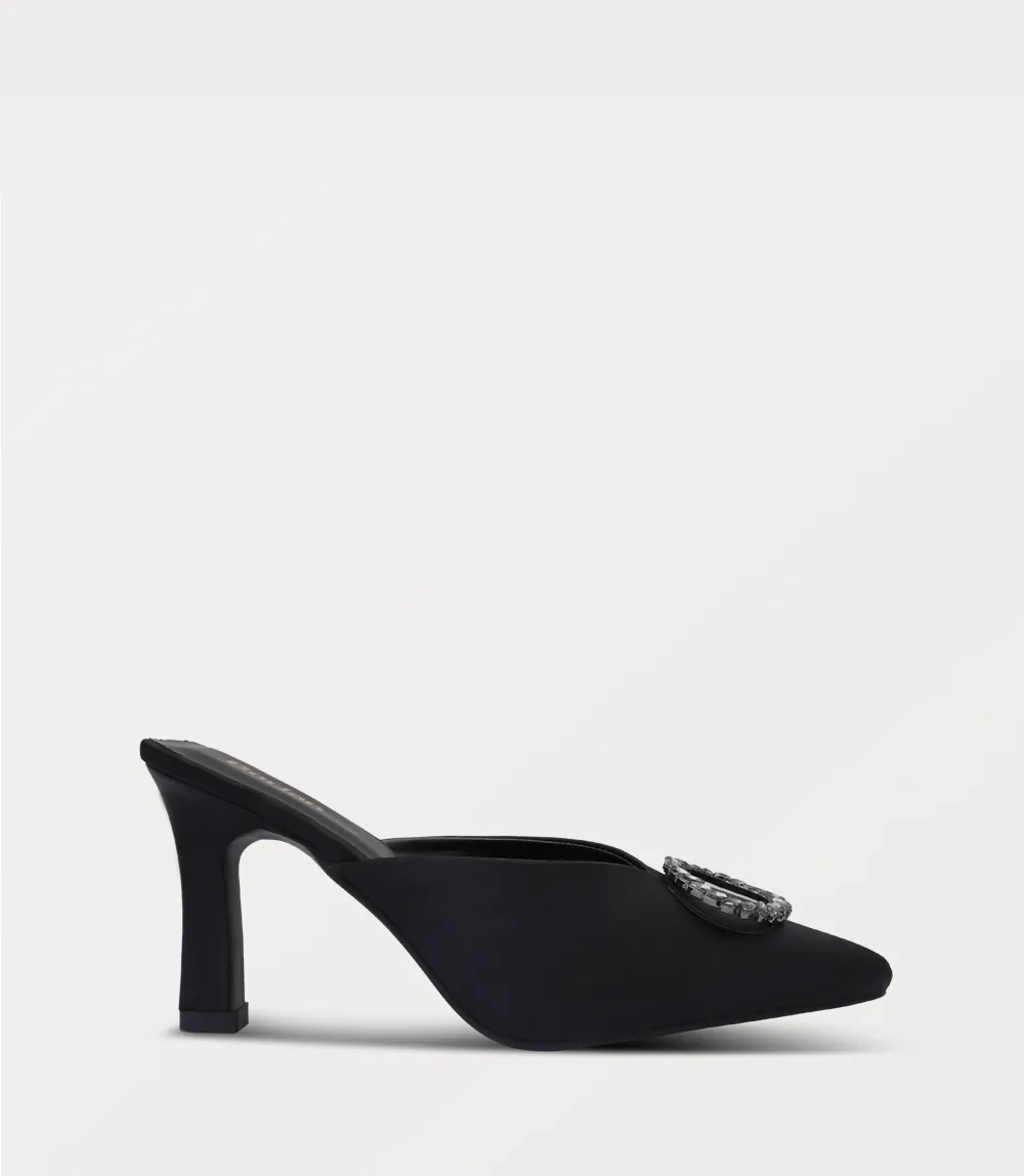 BW10231-BLACK-Women Mule