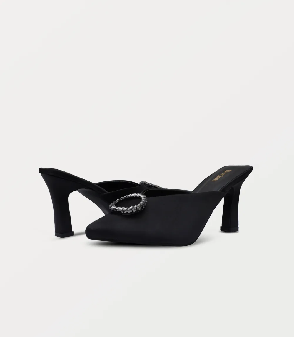 BW10231-BLACK-Women Mule