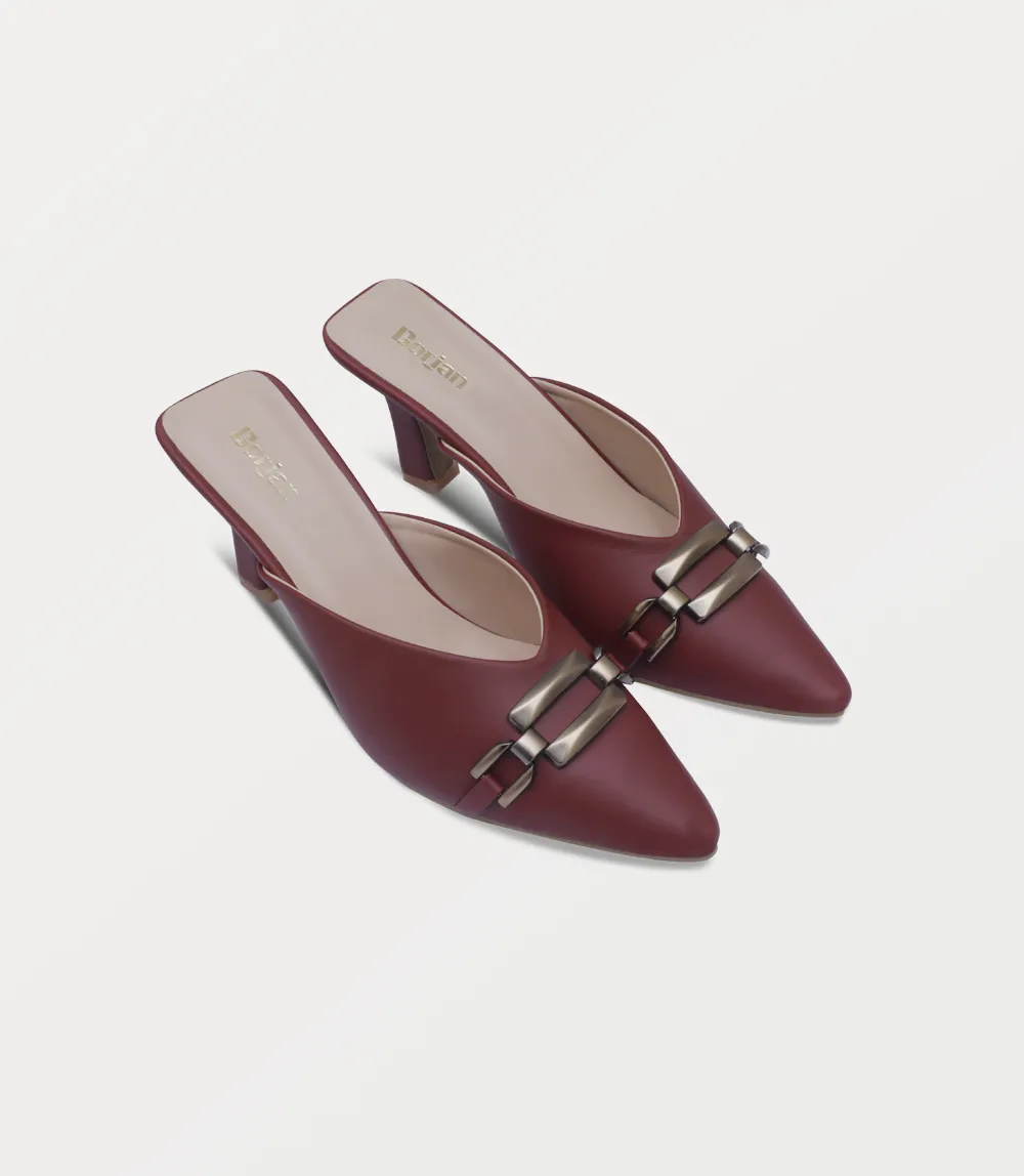 BW10252-MAROON-Women Mule
