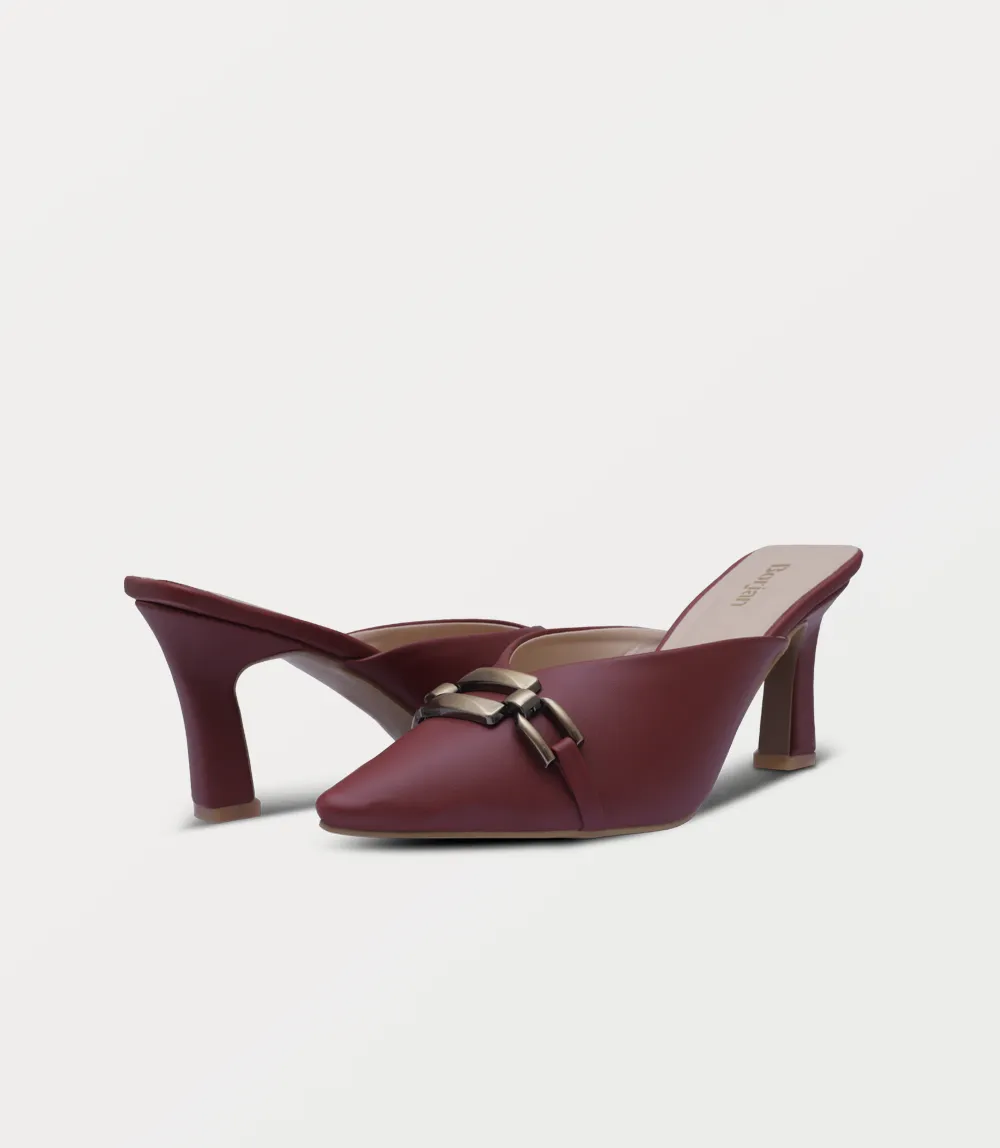 BW10252-MAROON-Women Mule