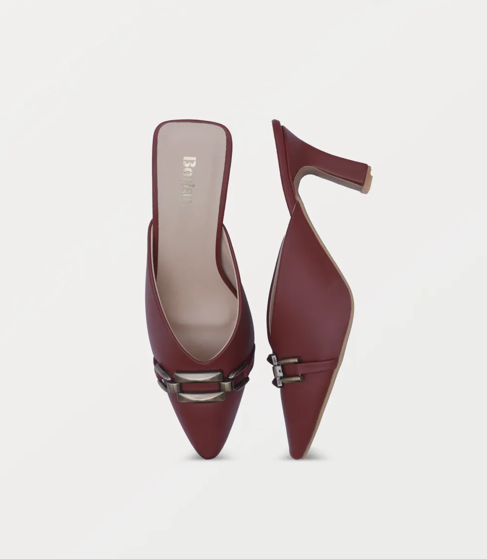 BW10252-MAROON-Women Mule