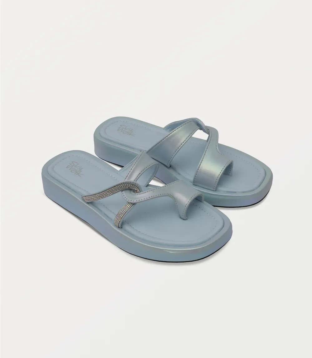 BW10384-ICE BLUE-Women Comfort Slipper