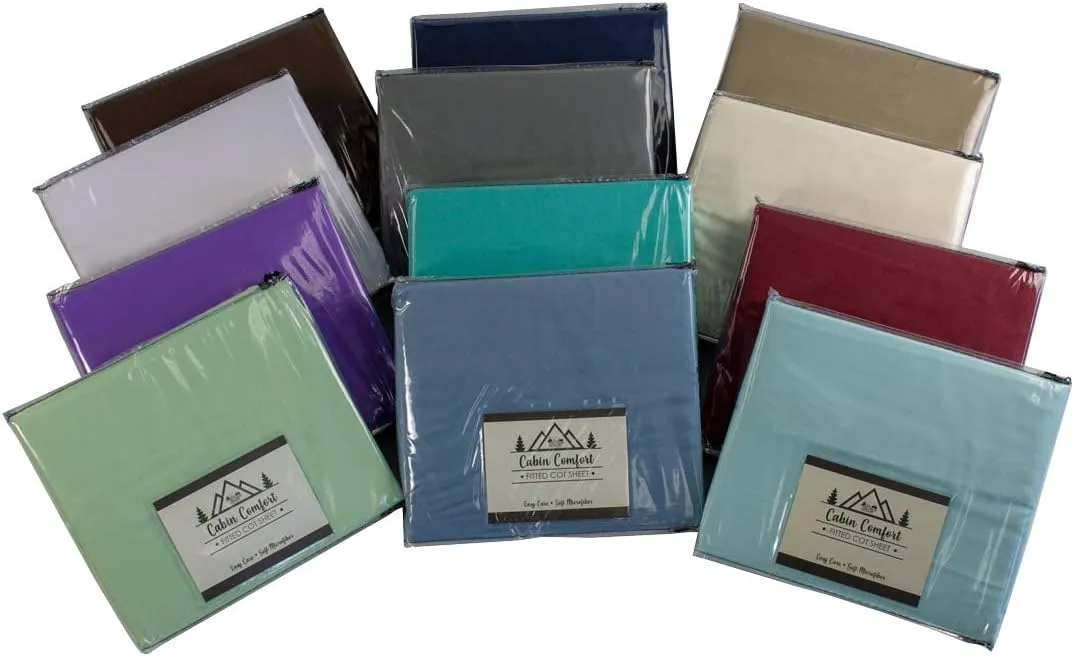 Cabin Comfort - Sheet for Camping and RV Beds - Fits All Cot Size Beds Comfortably - 72 x 28 Inches - Super Soft (Fitted, Khaki)